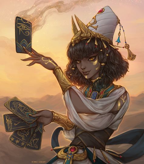 Anime Egyptian Female, Egypt Character Design, Egyptian Character Design, Oracle Art, Anime Egyptian, The Oracle, Dnd Art, Afro Art, Arte Fantasy