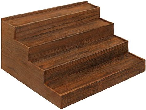 Amazon.com: Ikee Design 4-Tier Wood Stair Shelves Step Display Risers Wooden Counter-top Tier Display Riser Dessert Cupcake Riser Wood Spice Shelf Racks Step Storage Organizer Shelf Wood, 15.75 "W x 12.75 "D x 7.5 "H, Brown Color : Home & Kitchen Step Storage, Step Display, Step Shelves, Stair Shelves, Wood Display Stand, Spice Shelf, Organizer Shelf, Diy Jewelry Display, Shelf Wood