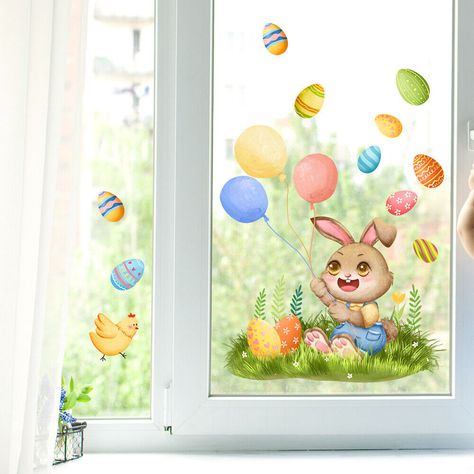 Easter Eggs Cartoon Rabbit Bunny Wall Sticker Self-Adhesive Window Decor Decals   Specification: Condition: 100% New Quantity: 1 Set Color : As picture show Material : PVC  (Removable) Size: as pictures show Conversion: 1 cm= 0.39 inch/ 1 inch=2.54cm. Notice:   1. Due to the light and screen difference, the item's color may be slightly different from the pictures.   2. Please allow 0.5-2 cm differences due to manual measurement.   3. Thank you for your kindly understanding.  It's highly apprecia Easter Egg Cartoon, Cartoon Rabbit, Rabbit Cartoon, Window Decor, Wall Sticker, Picture Show, Easter Eggs, Wall Stickers, 1 Inch