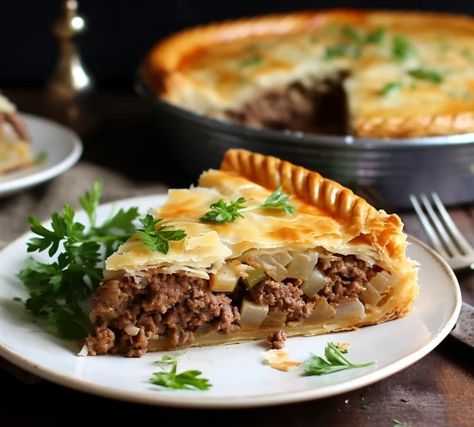 Easy Classic French Meat Pie to[ recipes in 2024-2025 French Meat Pie, French Meat, Mincemeat Pie, Meat Pie Recipe, Mushroom Pie, Meat Pies, Pastry Crust, Mood Food, Chocolate Cookie Recipes