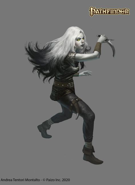 ArtStation - Fetchling, Andrea Tentori Montalto Fetchlings Pathfinder, Dnd Changeling, Dnd Shenanigans, Dnd Portraits, Sarah Robinson, Skins Characters, Grey Scale, Pathfinder Character, Dnd Races