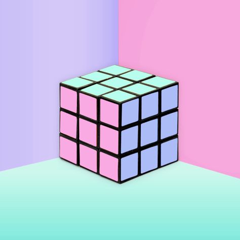 Pastel Rubiks Cube - Paul Fuentes Design Rubix Cube Aesthetic, Cube Aesthetic, Symmetry Photography, Paul Fuentes, Bubblegum Pop, Rubix Cube, 6th Grade Art, Geometric Design Art, Design Photoshop