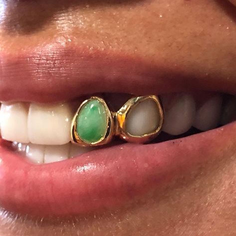 Opal Teeth Grill, Opal Grillz, Teeth Gems, Grillz Teeth, Gold Grill, Diamond Teeth, Dope Jewelry Accessories, Tooth Gems, Grills Teeth