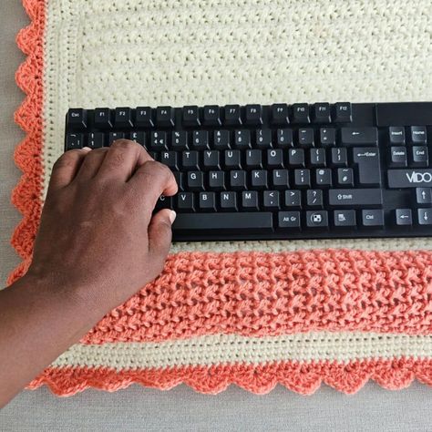 Crochet Wrist Rest, Functional Crochet, Simple Crochet, Fun Crochet, Crochet Inspo, Wrist Rest, Yarn Tail, Fun Crochet Projects, Crochet Dress Pattern