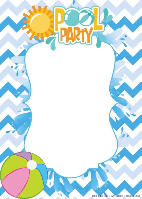 Nativity Printables, Kids Pool Party Birthday, Summer Birthday Party Invitations, Pool Party Invitation Template, Beach Cupcakes, Festa Pool Party, Pool Party Summer, Pool Party Themes, Pool Party Kids