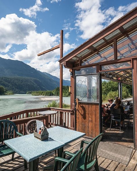 The WaterShed Grill | Riverside Bar & Grill | Squamish, B.C. | Brakendale | Virgin River series | Riverside Bar, Riverside Restaurant, River Bar, Pasta Homemade, Martin Henderson, Virgin River, Instagram Locations, Small Town Life, Homemade Burgers