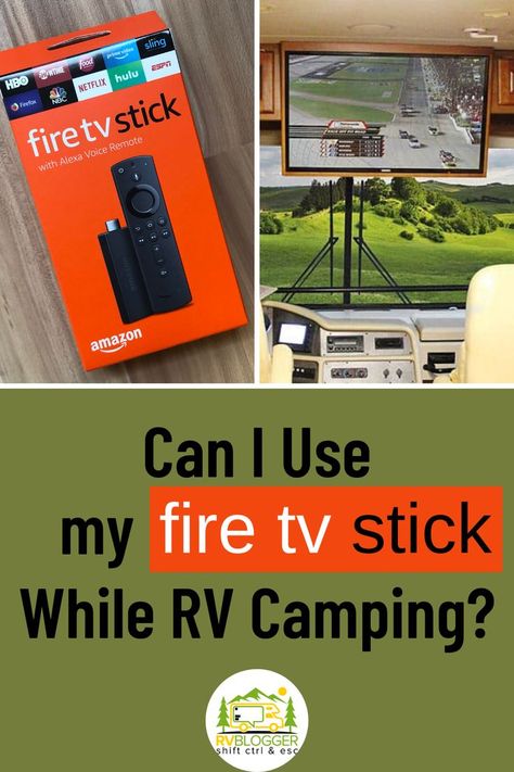 Did you know you can use your Amazon Fire Stick while RV camping? One of the best RV TV hacks we have found is to use a FireStick for live TV or we use the FireStick TV apps for specific shows. What a idea for watching TV while camping! #rvblogger #rvaccessories #rvgear #rvtechnology #firestick #amazonfirestick #rvtips #rvhacks #campingactivities #tvhacks #rvtvhacks Firestick Tv, Rv Surge Protector, Rv Tv, Camping Supply List, Tv Hacks, Rv Camping Tips, Travel Trailer Camping, Amazon Fire Stick, Camper Storage