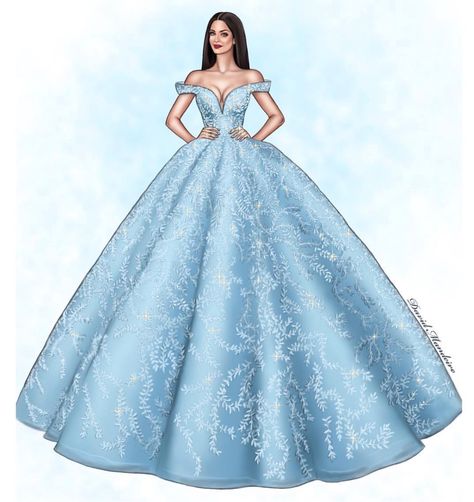 Ball Gown Illustration Fashion Sketches, Ball Gowns Illustration, Disney Fashion Sketches, Gown Red Carpet, Ball Gown Red, Gown Off Shoulder, Red Carpet Dress, Digital Fashion Illustration, Gown Drawing