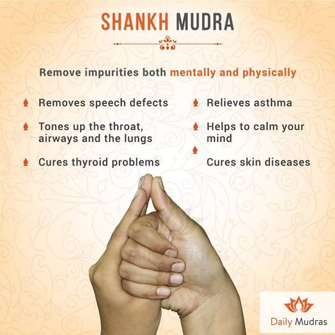 Removes impurities both mentally and physically  #dailymudras #mudras #shankhmudra #throat #sorethroat #buddingsingers #singers #voice… Healing Reflexology, Hand Mudras, Yoga Facts, Yoga Hands, Healing Yoga, Yoga Mantras, Energy Healing Spirituality, Chakra Yoga, Health And Fitness Articles