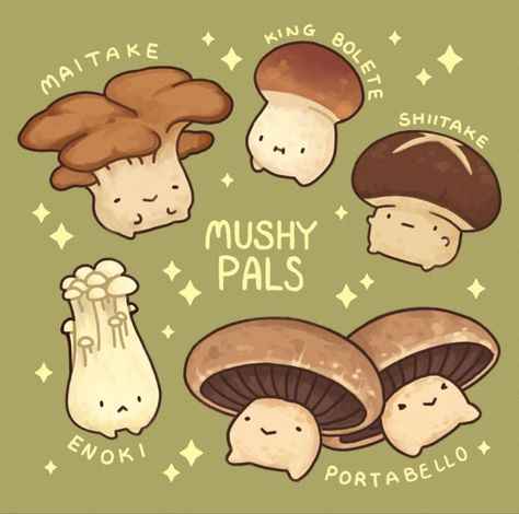 Mushroom Illustration Cute, Mushroom Character, Mushroom Illustration, 심플한 그림, 귀여운 음식 그림, Mushroom Drawing, Mushroom Forest, Cute Food Drawings, Cute Doodles Drawings