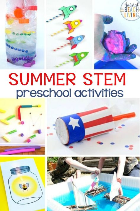 These Summer STEM preschool activities are simple enough for preschoolers and offer tons of hands-on learning, STEM for Preschoolers with STEM Challenges and free STEM Worksheets for kids, Summer Themes with STEM ACTIVITIES for Kids Stem Preschool Activities, Stem Worksheets, Ocean Activities Preschool, Summer Stem Activities, Stem Preschool, Beaver Scouts, Stem Activities For Kids, Stem Activities Preschool, Summer Preschool Activities