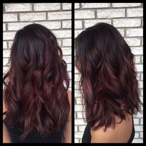 Color! Auburn Hair Balayage, Hair Plait, Burgundy Balayage, Plait Styles, Updo Easy, Hairstyles Anime, Red Balayage Hair, Hairstyles School, Anime Hairstyles