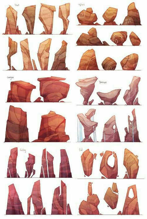 Western Town Concept Art, Asset Concept Art, Types Of Rocks, Concept Art Portfolio, Landscape Concept, Game Concept Art, Arte Sketchbook, Sketchbook Pages, Digital Painting Tutorials