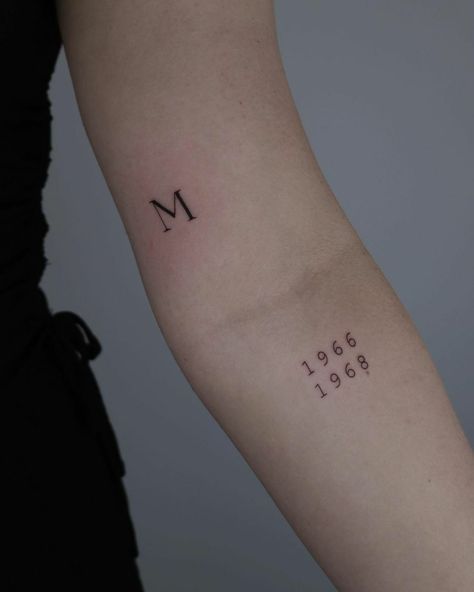 2 Date Tattoo Ideas, Significant Date Tattoos, Same Birthday Tattoo, Tattoos For Multiple Kids, Multiple Date Tattoo Ideas, Birth Dates Tattoo Ideas, Tatoos Date, Birth Dates Tattoo, You’re On Your Own Kid Tattoo