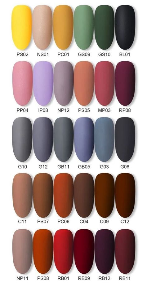 Nail Polish Matte, Nail Paint Shades, Matte Nails Design, Fall Acrylic Nails, Pretty Gel Nails, Nail Styles, Fall Nail Colors, Fall Nail, Classy Nails