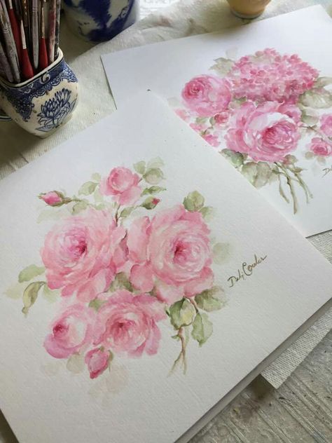 Debi Coules, Flower Watercolour, Floral Paintings Acrylic, Flower Art Drawing, Faux Painting, Diy Watercolor Painting, Watercolor Flower Art, Diy Watercolor, Watercolor Flowers Paintings