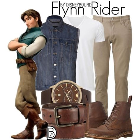 Get the look! Disneybound Men, Disneybound Ideas, Disney Bound Outfits Casual, Disney Characters Costumes, Male Outfits, Disney Inspired Fashion, Disneyland Outfits, Flynn Rider, Disney Bounding