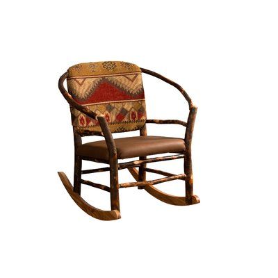 Rustic Lodge Living Room, Rustic Rocking Chair, Blue Rocking Chair, Amish Rocking Chairs, Rustic Style Furniture, Hoop Chair, Twig Furniture, Blue Accent Chairs, Hickory Furniture