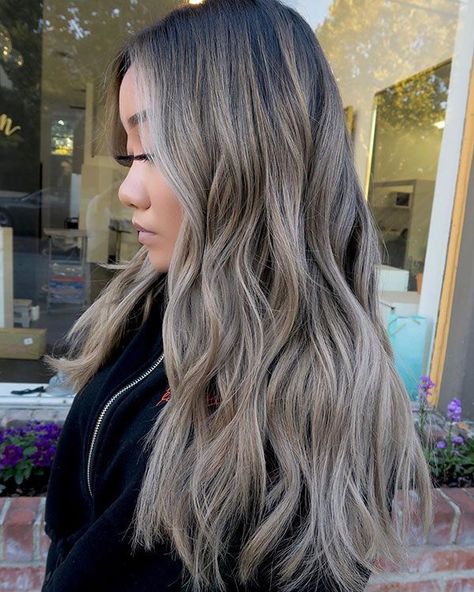 Ash Blond Balayage, Blonde Balayage Asian, Balayage Asian, Foilayage Hair, Ashy Brown Hair, Balayage Asian Hair, Blonde Asian Hair, Hair Color 2024, Highlights Brown Hair Balayage