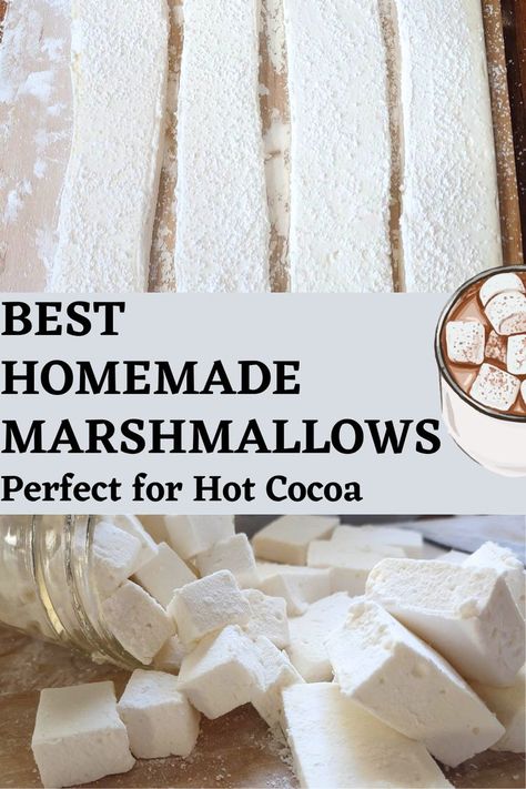 homemade marshmallows falling out of mason jar Beef Gelatin Marshmallows, Homemade Marshmallow Recipe, Beef Gelatin, Candy Thermometer, Recipes With Marshmallows, Homemade Marshmallows, How To Make Homemade, Corn Syrup, Hot Cocoa