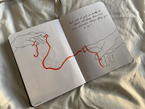 Invisible String Scrapbook Page, String Theory Art, Invisible String Theory Tattoo, Invisible String Drawing, Boyfriend Book Pages, Lyric Journal Page, Invisible String Theory, Invisible String Aesthetic, Invisible String Lyrics