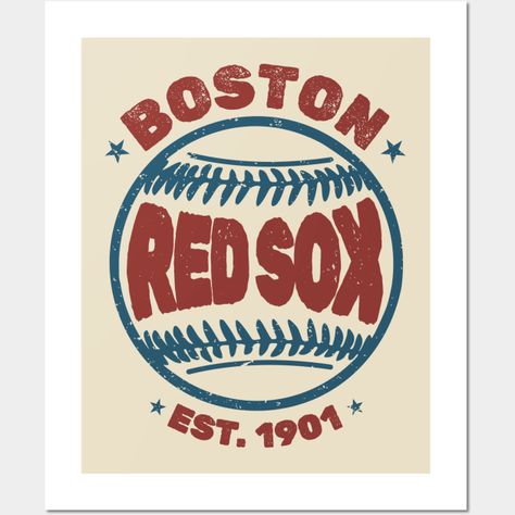 boston red sox - retro emblem -- Choose from our vast selection of art prints and posters to match with your desired size to make the perfect print or poster. Pick your favorite: Movies, TV Shows, Art, and so much more! Available in mini, small, medium, large, and extra-large depending on the design. For men, women, and children. Perfect for decoration. Boys Mood Board, Boston Graphic, Boston Red Sox Tattoos, Boston Red Sox Cross Stitch, Boston Wall Art, Red Wall Decor, Vintage Red Sox Poster, Boston Print, Boston Poster