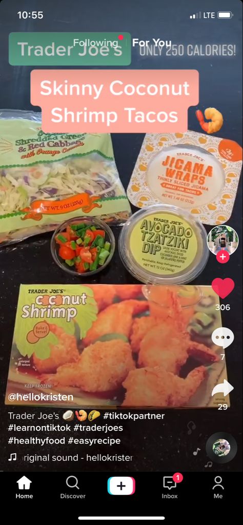 Coconut Shrimp Tacos, Dynamite Shrimp, Shrimp Tacos, Trader Joe’s, Coconut Shrimp, Trader Joes, Health Food, Make Your Day, Seafood