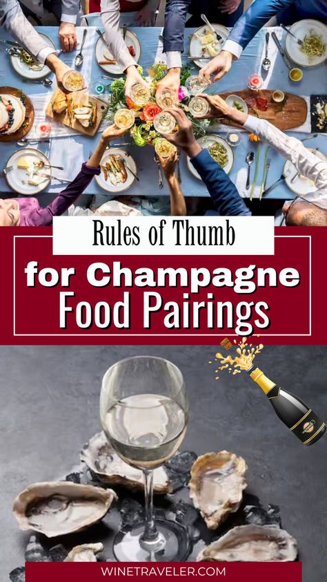 Rules of Thumb for Champagne Food Pairings. Few foods don't pair beautifully with Champagne! The rule of thumb is that any dish with salt, butter, oil, or fat complements Champagne perfectly. For instance, popcorn makes an ideal Champagne pairing – perfect for dinner and a movie night. Some of the best pairings include a toasty Brut-style Champagne with Rotisserie Chicken or a Brut Rosé with Pepperoni Pizza. Truffle Fries are always a crowd-pleaser too. Champagne Food, Champagne Pairing, Salad Inspiration, Truffle Fries, Food Pairing, Pisco Sour, Wine Expert, Wine Education, Ambrosia Salad