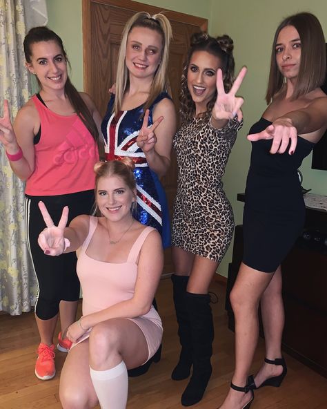 Spice Girls Halloween Costume 2018. Group Costume. Halloween. Spice Girls. Sporty Spice Fancy Dress, Posh Spice Costume, Spice Girls Outfits Halloween Costumes, Baby Spice Girls Costume, Spice Girls Costume, Spice Girls Halloween Costume Diy, Spice Girls Costume Halloween, Spice Girls Halloween Costume, Spice Girls Group Costume