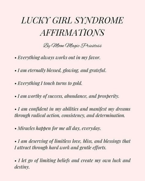 Lucky Girl Syndrome, Vision Board Affirmations, Writing Therapy, Spiritual Manifestation, Daily Positive Affirmations, Love And Happiness, Self Love Affirmations, Manifest Money, Positive Self Affirmations