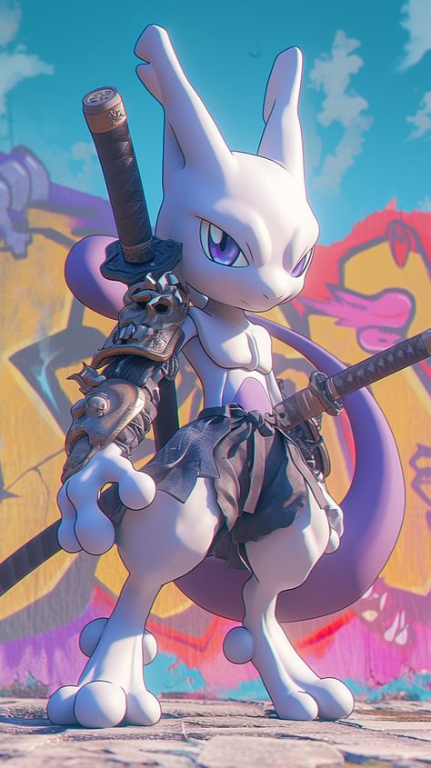 Graffiti samurai Mewtwo made by Silverbloom Mewtwo Fusion, Mewtwo Fanart, Pokémon Wallpapers, Anime Handsome, Pokemon Mewtwo, Pokemon Wallpaper, Cute Pokemon Wallpaper, Pop Art Wallpaper, Pokemon Fusion