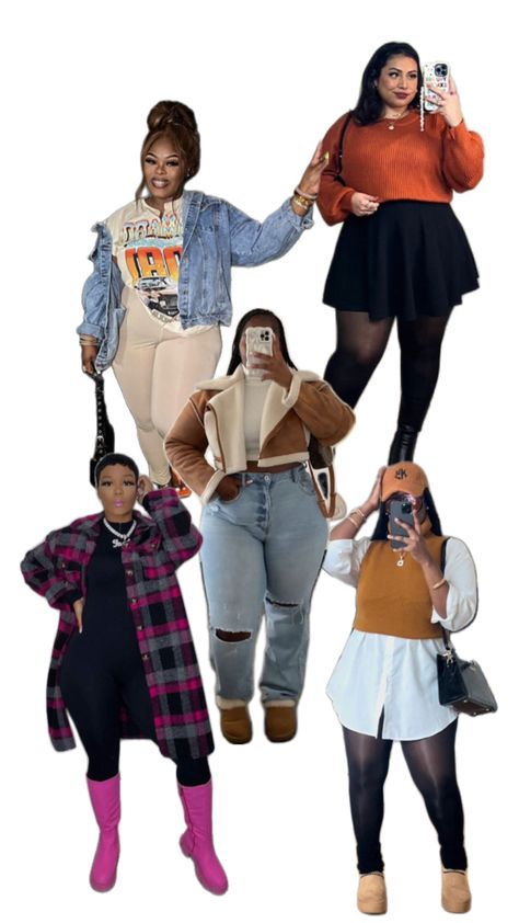 Plus Size Plaid Outfits, Fall Homecoming Outfits, Plus Size Fall 2024, Cold Weather Outfits Plus Size, Shein Outfit Ideas Winter, Plus Size Winter Outfits Cold Weather, Plus Size Fall Outfits Big Stomach, Plus Size Outfits For Fall, Baddie Outfits Winter