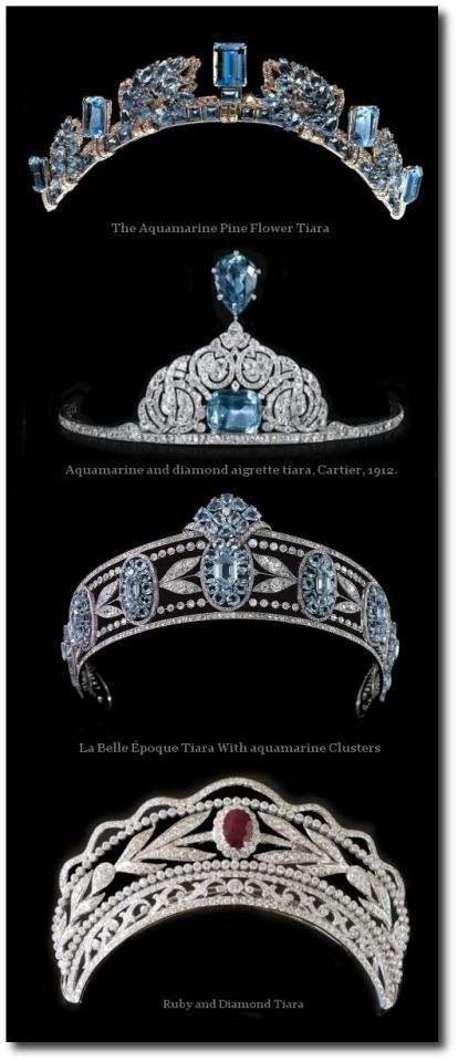 Aquamarine Tiara, Ruby Tiara, Blue Tiara, Rings Aquamarine, Royalty Crown, Royal Crowns, Ruby Rings, Beautiful Tiaras, Royal Tiaras