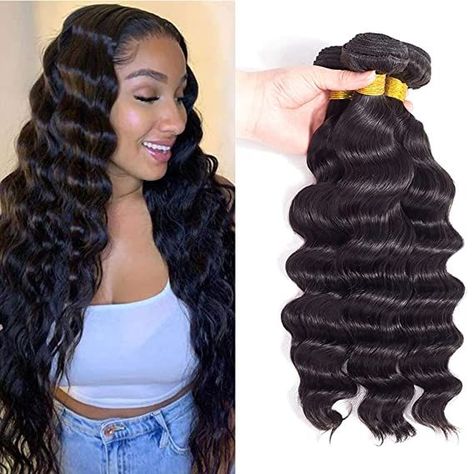 300g Virgin Brazilian Remy Loose Deep Wave Human Hair Weave Bundles 100% Real Unprocessed Virgin Remy Human Hair Bundles Natural Color Deep Wave Human Hair, Brazilian Loose Wave, Different Curls, Loose Deep Wave, Straight Hair Bundles, Loose Waves Hair, Brazilian Hair Weave, Human Hair Bundles, Wave Hair