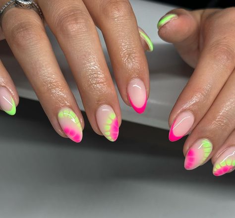 Teen Nails, Beachy Nails, Watermelon Nails, Summer Nail Designs, Summery Nails, Simple Acrylic Nails, Vacation Nails, Funky Nails, Summer Nail