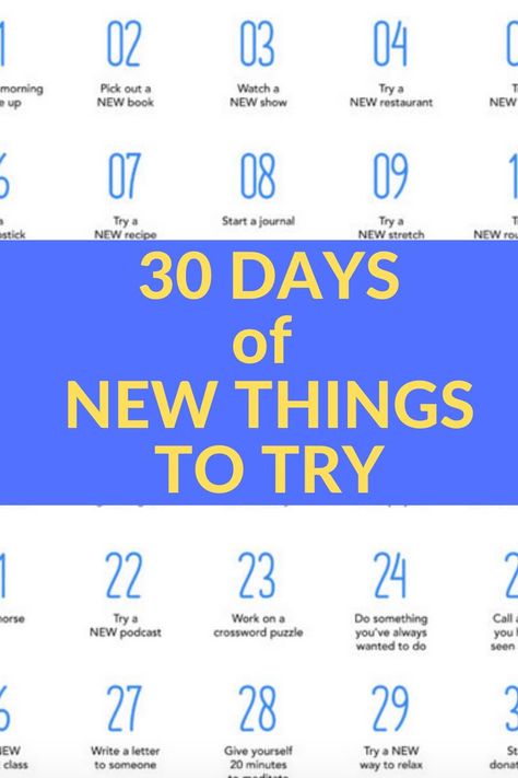 30 Days of New Things to Try for 2020 - Here's to a NEW YEAR! Here is a list of new things to try in 2020! Make sure you try new things and embrace new opportunities! #Challenge #30Days #NewYear #Newyear2020 Try Something New Challenge, Health And Fitness Aesthetic, Sanity Quotes, Bored Ideas, Game Room Home, Thigh Challenge, Reading Quote, Home Game Room, Aesthetic Reading