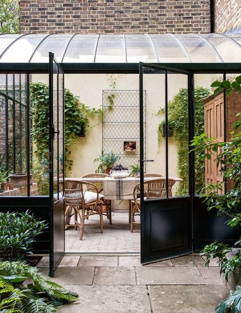 In the past, the word ‘conservatory’ has not always conjured the most desirable images to mind. Many of us are instantly transported by it to ill-advised West Facing Garden, London House, Georgian Homes, Patio Interior, Terrace Design, City Garden, Back Gardens, House Garden, French House