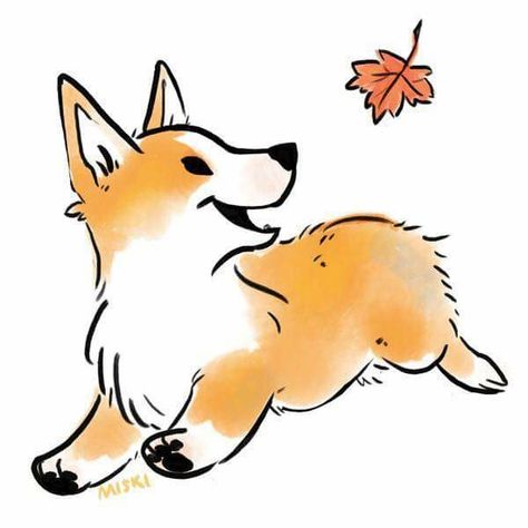 Corgi Sketch Dog, Corgi Drawing, Cute Dog Drawing, Corgi Art, Welsh Corgi Puppies, Grooming Shop, Working Dog, Yellow Dog, Dog Sketch