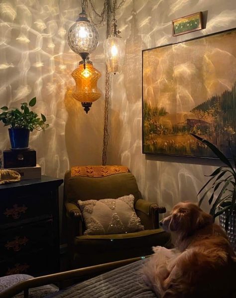 Bedroom With Lanterns, Ethereal Bedroom Aesthetic Vintage, Swag Lamp Bedroom, Lanterns Room Decor, Lantern In Bedroom, Swag Lamps Living Room, Vintige Lamp, Lanterns In Bedroom, Sunlamp Aesthetic Room