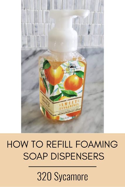 how to make homemade foaming soap refill DIY | 320 * Sycamore Diy Foaming Hand Soap Recipes, Homemade Foaming Soap, Homemade Foaming Hand Soap, Foaming Hand Soap Recipe, Hand Soap Recipe, Diy Foaming Hand Soap, Diy Hand Soap, Homemaking Skills, Body Foam