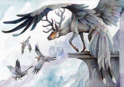 Pegasus elk Giant Animals, Mythical Animal, Fantasy Beasts, Legendary Creature, Mythical Beast, Art Idea, Mythical Creatures Art, Mythological Creatures, Mystical Creatures