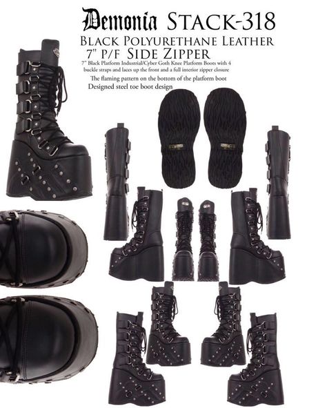 Demonia Stack, Boot Photography, Pyramid Heels, Nana Fashion, Goth Platform Boots, Demonia Boots, Goth Boots, To Have, Iconic Fashion