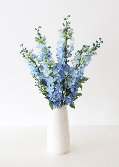 Blue Delphinium Arrangement, Flower Artificial, Delphinium Flower Bouquet, Larkspur Bouquet, Fake Flower, Blue Wildflowers, Blue Floral Arrangements, Delphinium Flower, Floral Vase Arrangements