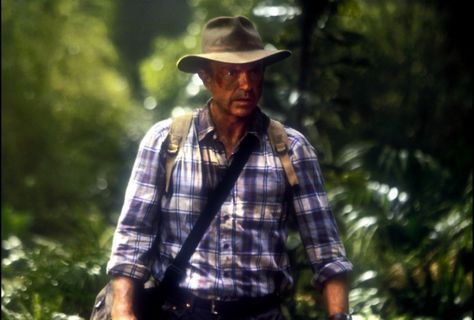 Sam Neill as Dr. Alan Grant in Jurassic Park 3 (2001). Alan Grant Jurassic Park, Wattpad Men, Dr Alan Grant, Jurassic Park Characters, Alan Grant, Jurassic World Movie, Jurassic World 2015, Richard Attenborough, Sam Neill