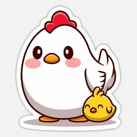 Machine Embroidery Designs Projects, Chicken Illustration, Cartoon Chicken, Art Mignon, Animal Doodles, Cute Chickens, Chibi Characters, Kawaii Doodles, Cartoon Stickers