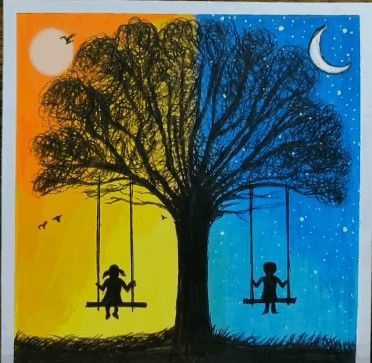 Night Scenery Drawing, Scenery Drawing With Oil Pastels, Drawing With Oil Pastels, Oil Pastel Drawings Easy, Drawing Instructions, Drawing Scenery, Scenery Drawing, Oil Pastel Paintings, Oil Pastel Art