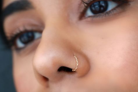 Gold And Silver Nose Ring, Gold Sterling Silver Hoop Nose Rings, Nose Ring Hoop Bm25.com, Indian Nose Ring Hoop, Nose Jewellery, Bohemian Gold Nickel-free Nose Ring, Straight Nose, Unique Nose Rings, Cute Nose Piercings