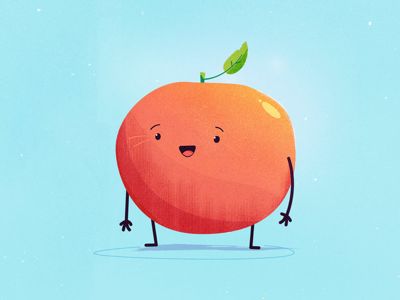 Heavy orange by Kirk! Wallace on Dribbble Peach Character, Fruit Character, Welches Fruit Snacks, Fruit Orange, Food Snack, Year Of Dates, Orange Design, The Chaos, Cute Food