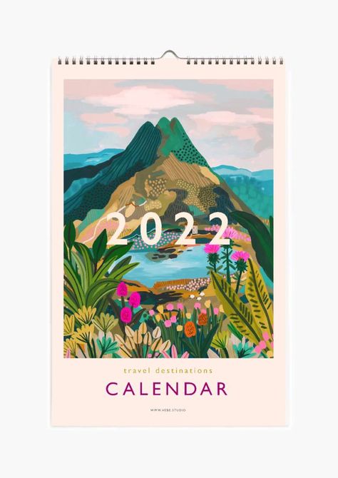 Studio Illustration, Calendar Themes, Travel Calendar, Illustration Calendar, Calendar Art, Cute Calendar, 2022 Calendar, Art Calendar, Cover Art Design