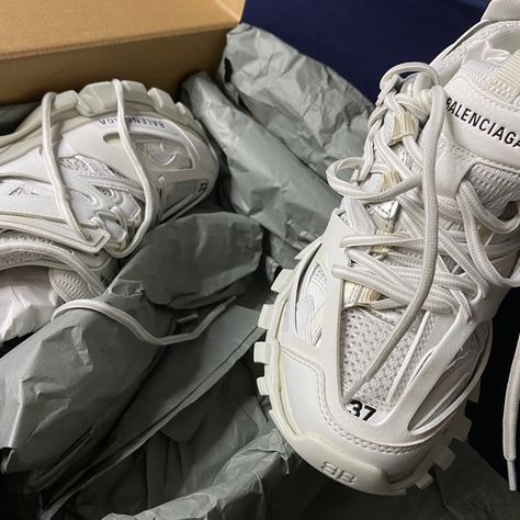 Balenciaga Track in White Balenciaga Track, Air Jordan Sneaker, Combat Boots, Balenciaga, Sneakers Nike, Track, Boots, Sneakers, White